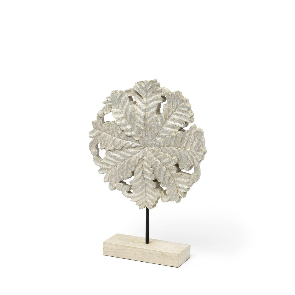 Petite Wood And Metal Floral Decor Piece — view 1