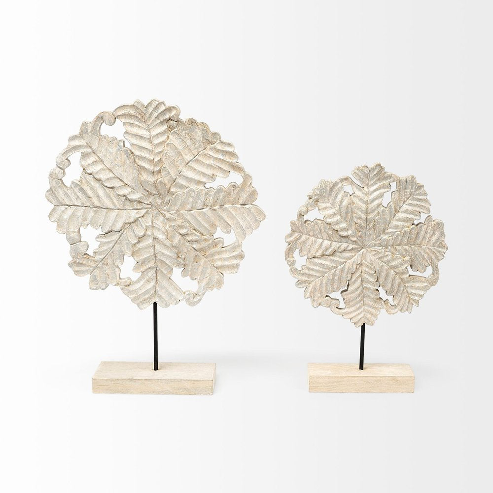 Petite Wood And Metal Floral Decor Piece HomeRoots