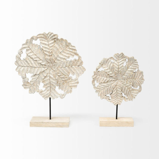 Petite Wood And Metal Floral Decor Piece HomeRoots