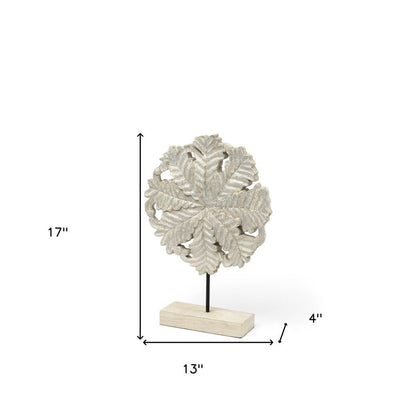 Petite Wood And Metal Floral Decor Piece HomeRoots