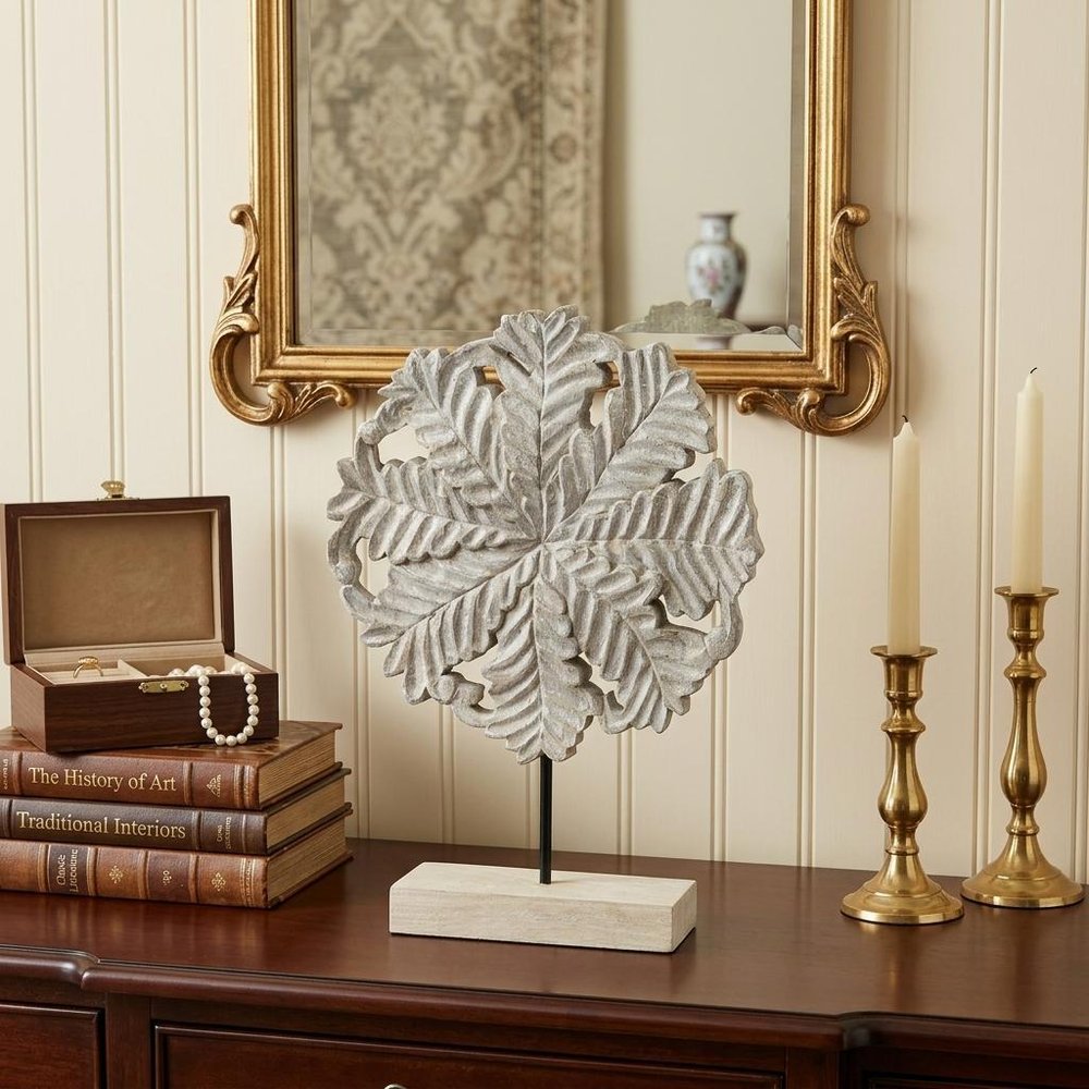 Petite Wood And Metal Floral Decor Piece HomeRoots