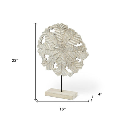 22" White Metal Sculpture HomeRoots