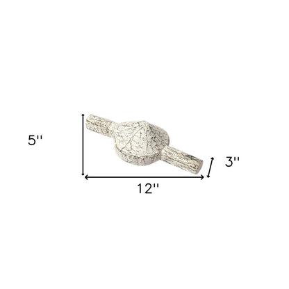 Set of Three 3" White Solid Wood Tabletop Sculpture HomeRoots