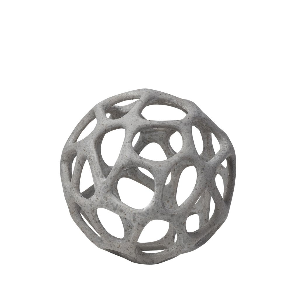 6" Gray Metal Abstract Decorative Orb Tabletop Sculpture HomeRoots