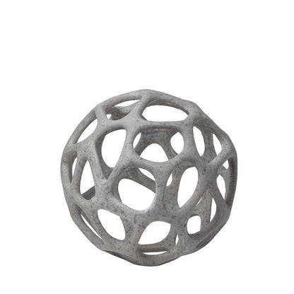 6" Gray Metal Abstract Decorative Orb Tabletop Sculpture HomeRoots