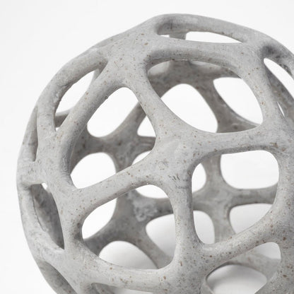 6" Gray Metal Abstract Decorative Orb Tabletop Sculpture HomeRoots
