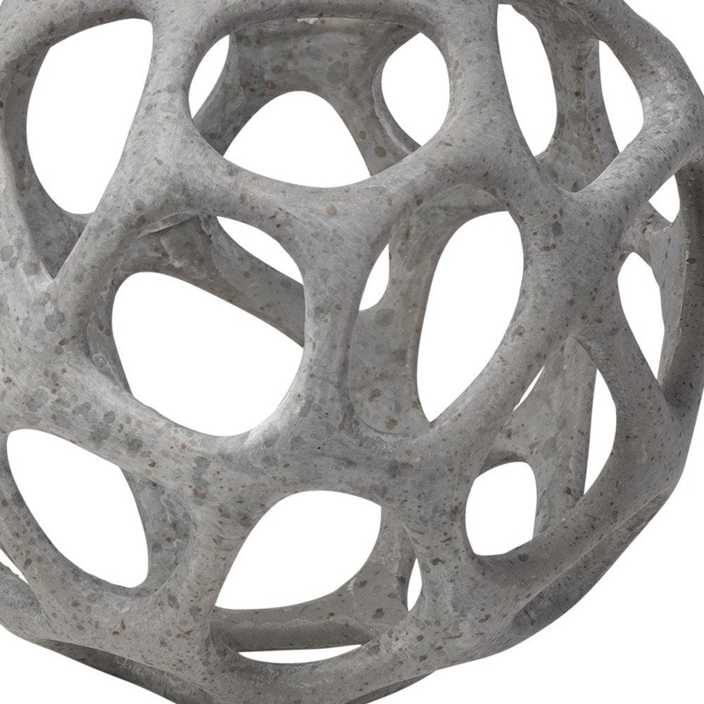 6" Gray Metal Abstract Decorative Orb Tabletop Sculpture HomeRoots