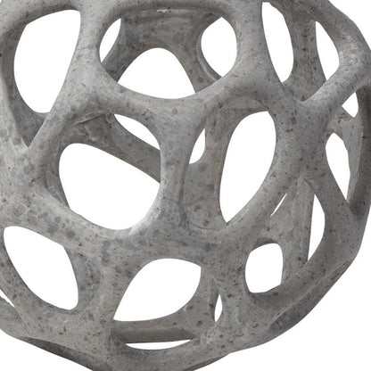 6" Gray Metal Abstract Decorative Orb Tabletop Sculpture HomeRoots