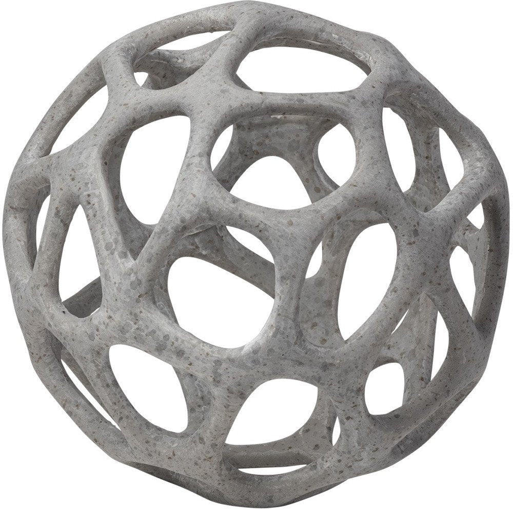6" Gray Metal Abstract Decorative Orb Tabletop Sculpture HomeRoots