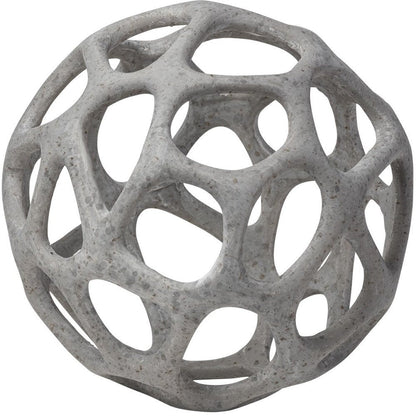 6" Gray Metal Abstract Decorative Orb Tabletop Sculpture HomeRoots