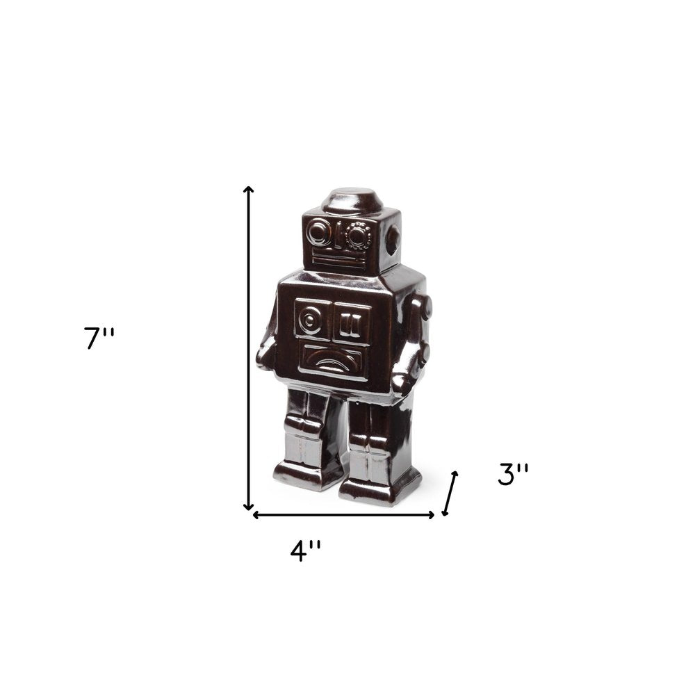 7" Silver Metal Robot Shaped Sculpture HomeRoots
