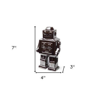 7" Silver Metal Robot Shaped Sculpture HomeRoots