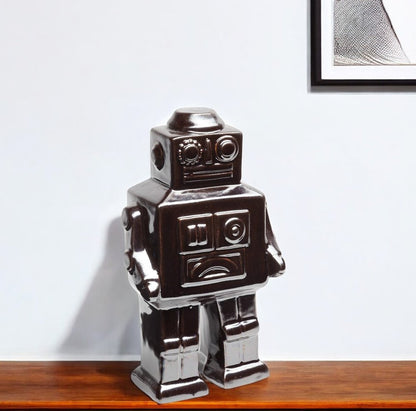 7" Silver Metal Robot Shaped Sculpture HomeRoots