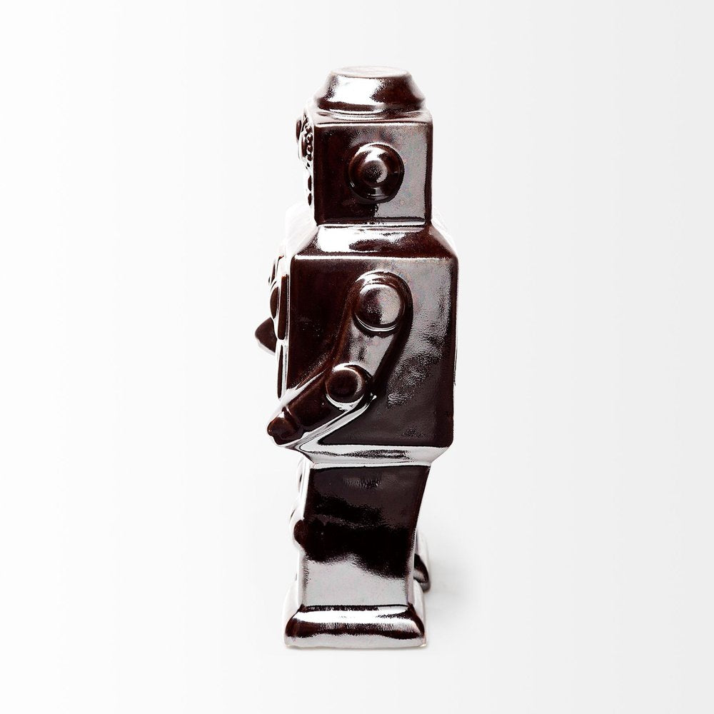 7" Silver Metal Robot Shaped Sculpture — view 3