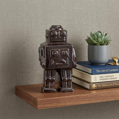 7" Silver Metal Robot Shaped Sculpture HomeRoots
