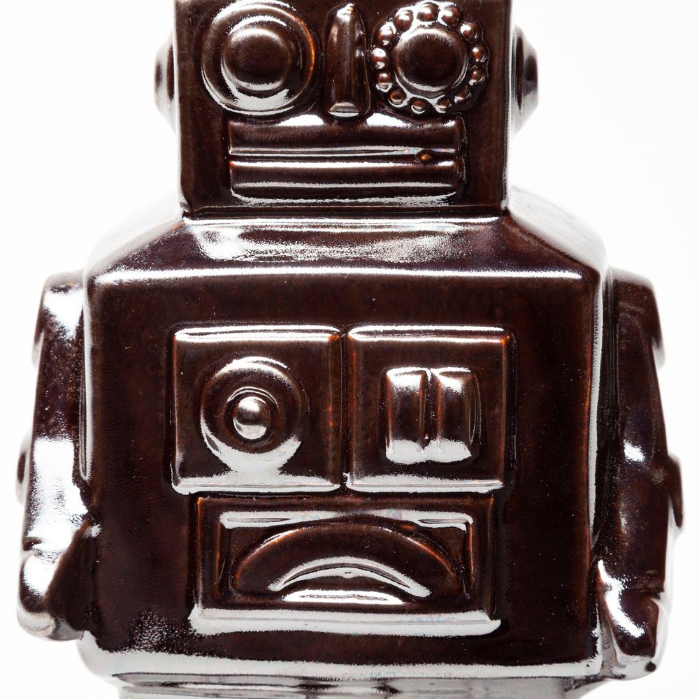 7" Silver Metal Robot Shaped Sculpture — view 5
