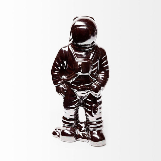 Over The Moon Silverplated Astronaut Sculpture HomeRoots