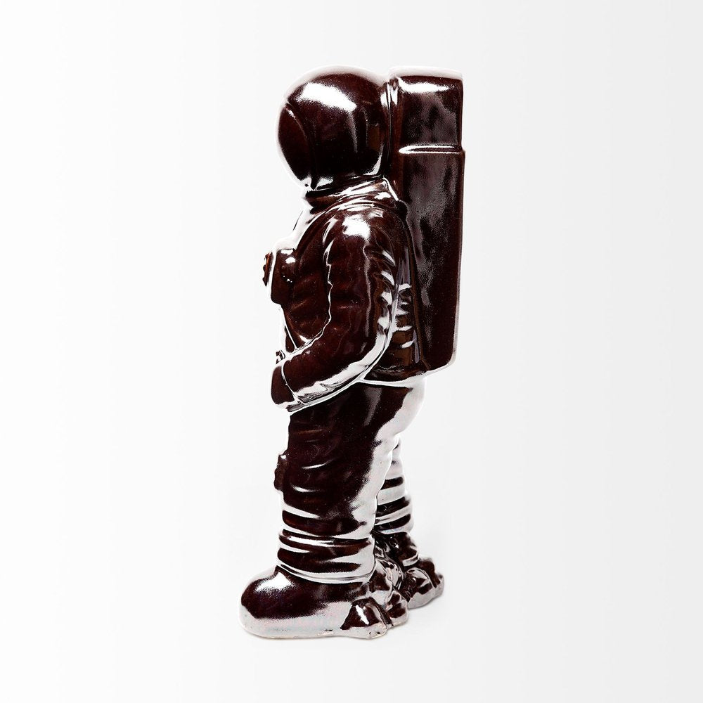 Over The Moon Silverplated Astronaut Sculpture HomeRoots