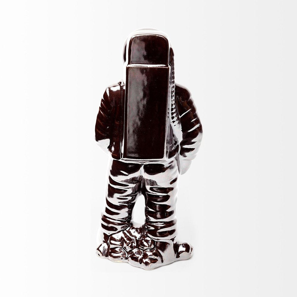 Over The Moon Silverplated Astronaut Sculpture HomeRoots