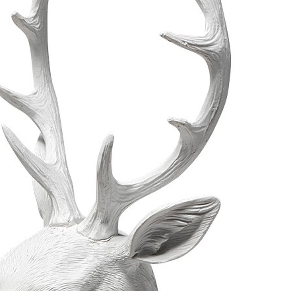 23" White Polyresin Suited Deer Bust Tabletop Sculpture HomeRoots