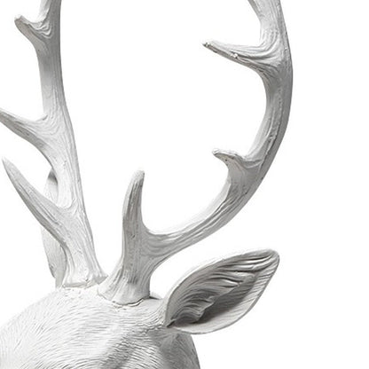23" White Polyresin Suited Deer Bust Tabletop Sculpture HomeRoots