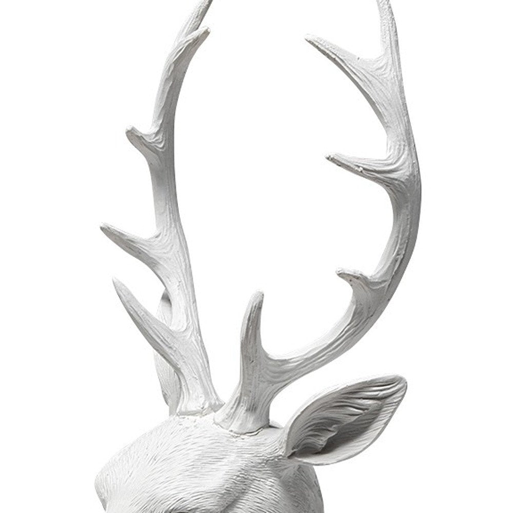 23" White Polyresin Suited Deer Bust Tabletop Sculpture HomeRoots
