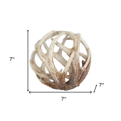 White Resin Antler Shaped Sculpture HomeRoots