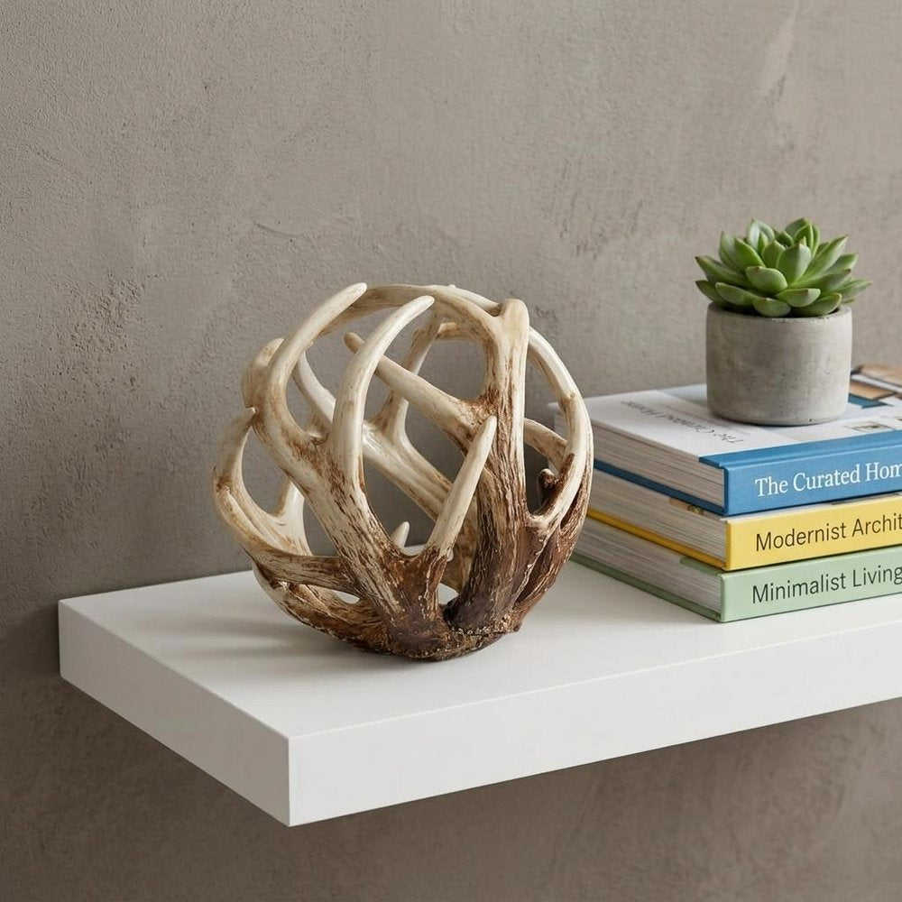 White Resin Antler Shaped Sculpture — view 5