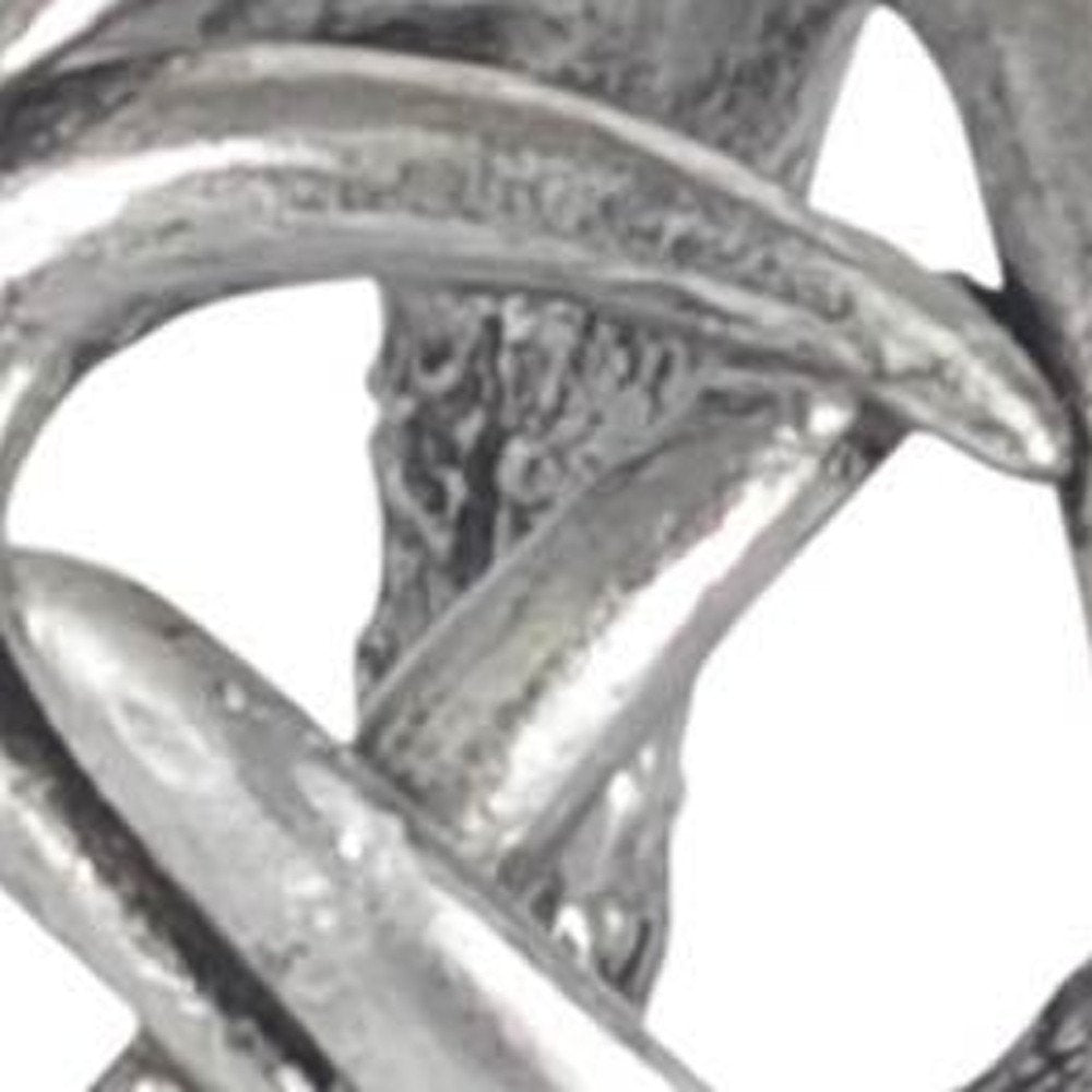 5" Antiqued Silver Resin Faux Antler Decorative Orb HomeRoots