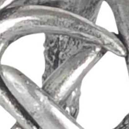 5" Antiqued Silver Resin Faux Antler Decorative Orb HomeRoots