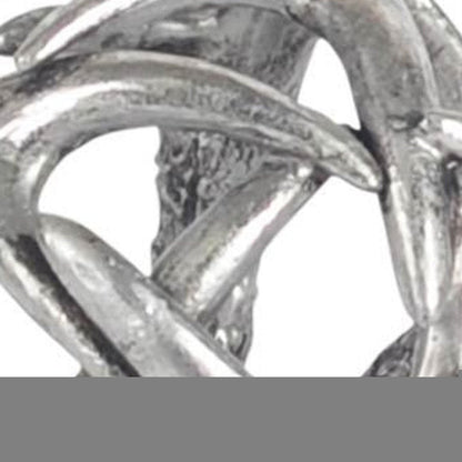 5" Antiqued Silver Resin Faux Antler Decorative Orb HomeRoots