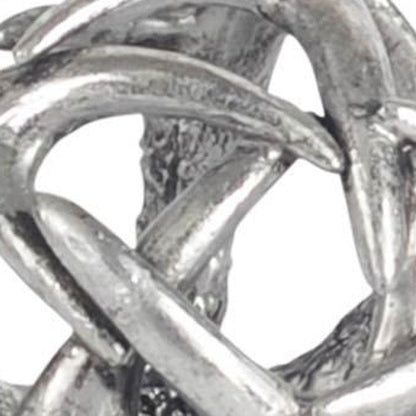 5" Antiqued Silver Resin Faux Antler Decorative Orb HomeRoots