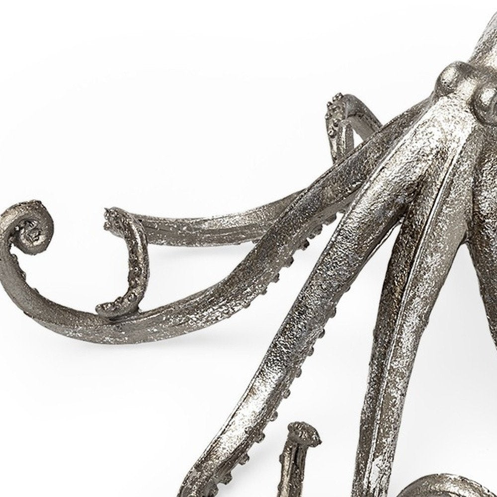 Petite Silver Resin Octopus Sculpture HomeRoots