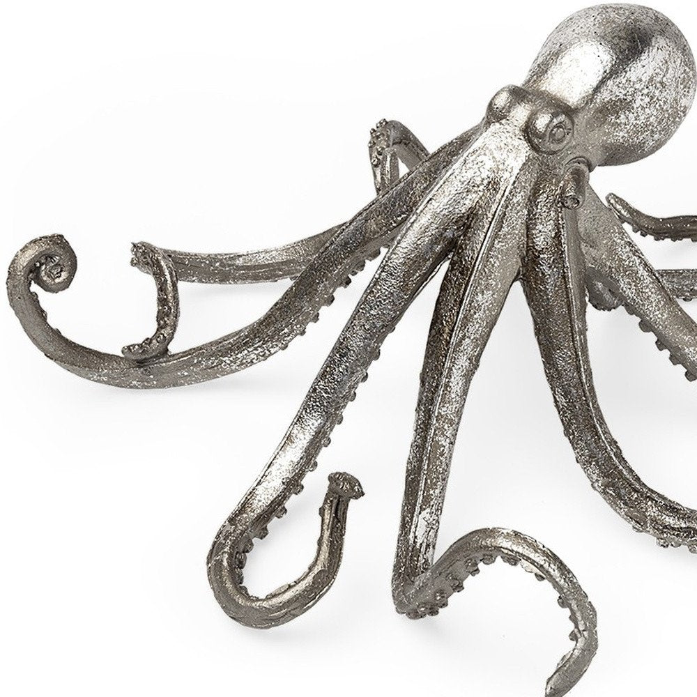 Petite Silver Resin Octopus Sculpture HomeRoots