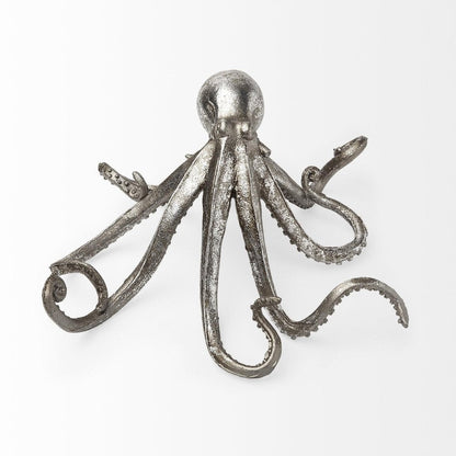 Petite Silver Resin Octopus Sculpture HomeRoots