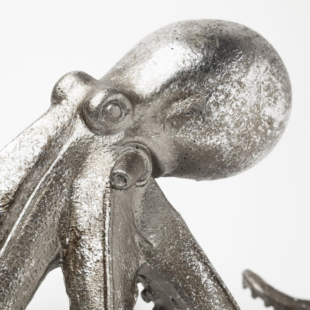 Petite Silver Resin Octopus Sculpture HomeRoots
