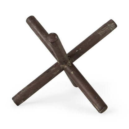 10" Rustic Metal X Decorative Sculpture HomeRoots