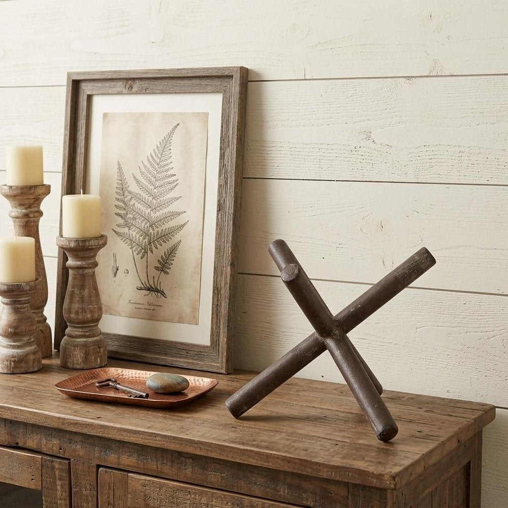 10" Rustic Metal X Decorative Sculpture HomeRoots