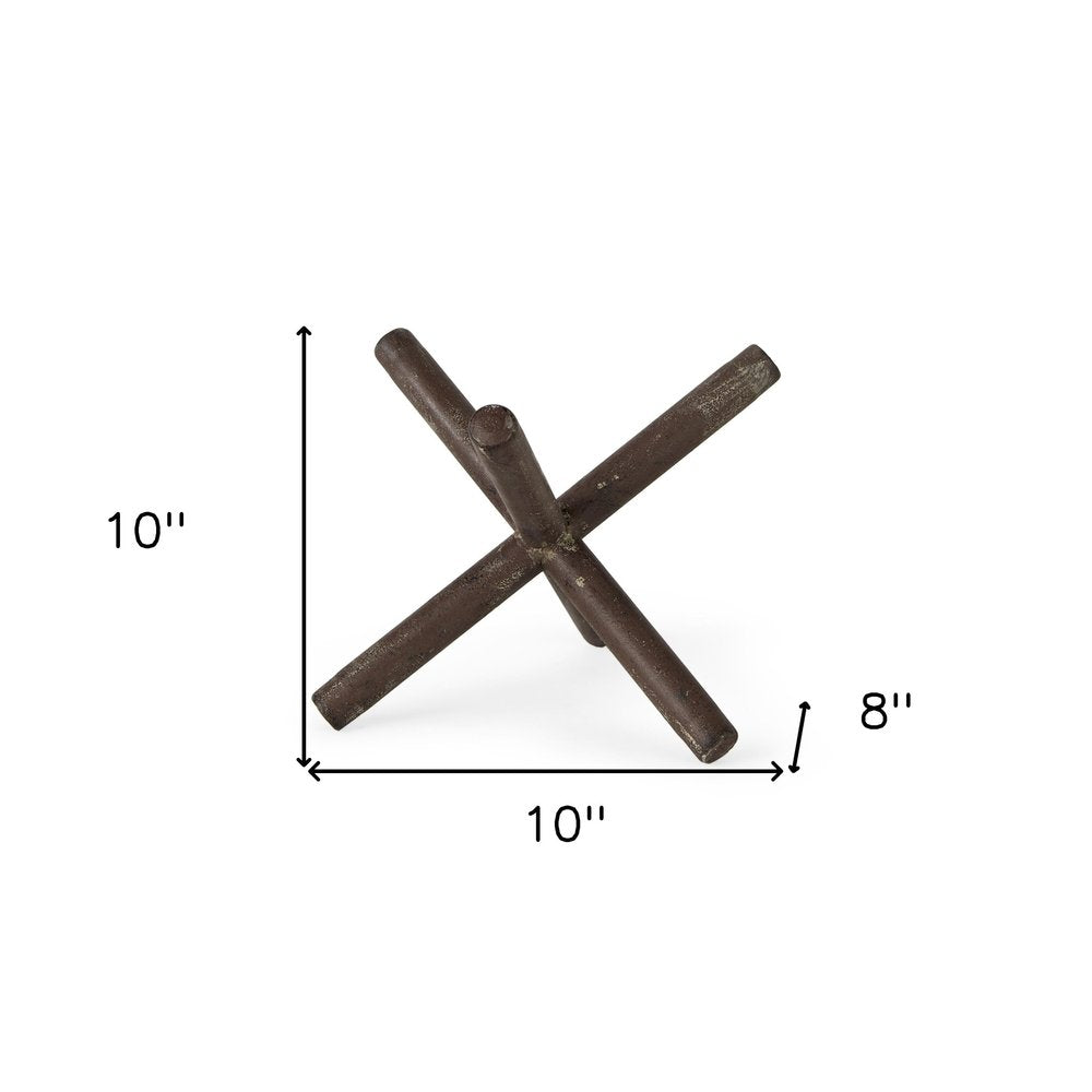 10" Rustic Metal X Decorative Sculpture HomeRoots