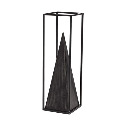 Black Metal Framed Pyramid Sculpture HomeRoots