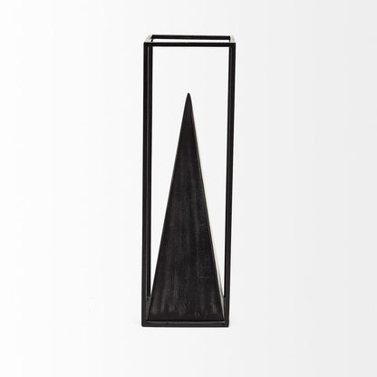 Black Metal Framed Pyramid Sculpture HomeRoots