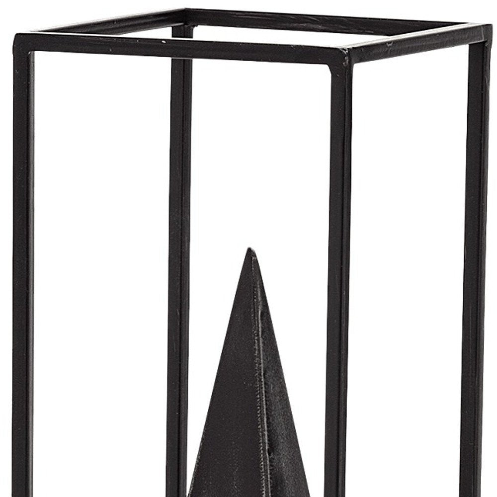 Black Metal Framed Pyramid Sculpture HomeRoots