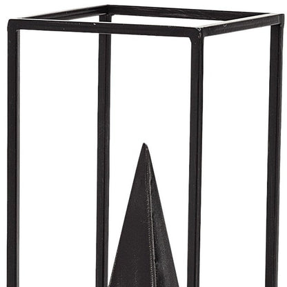 Black Metal Framed Pyramid Sculpture HomeRoots