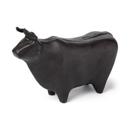 Black Cast Aluminum Bull Decor Piece