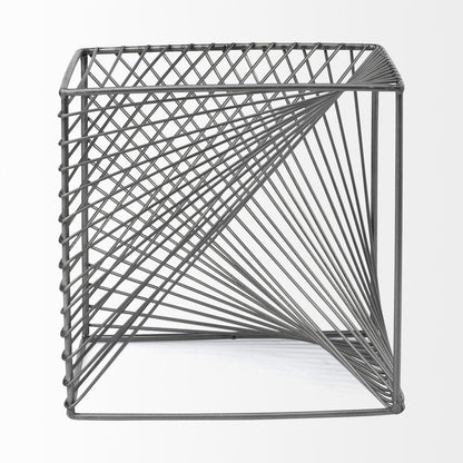 8" Silver Metal Cube Tabletop Sculpture HomeRoots