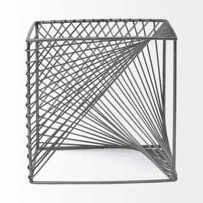 8" Silver Metal Cube Tabletop Sculpture HomeRoots