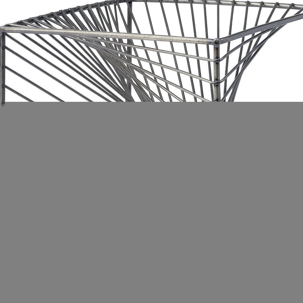 8" Silver Metal Cube Tabletop Sculpture HomeRoots