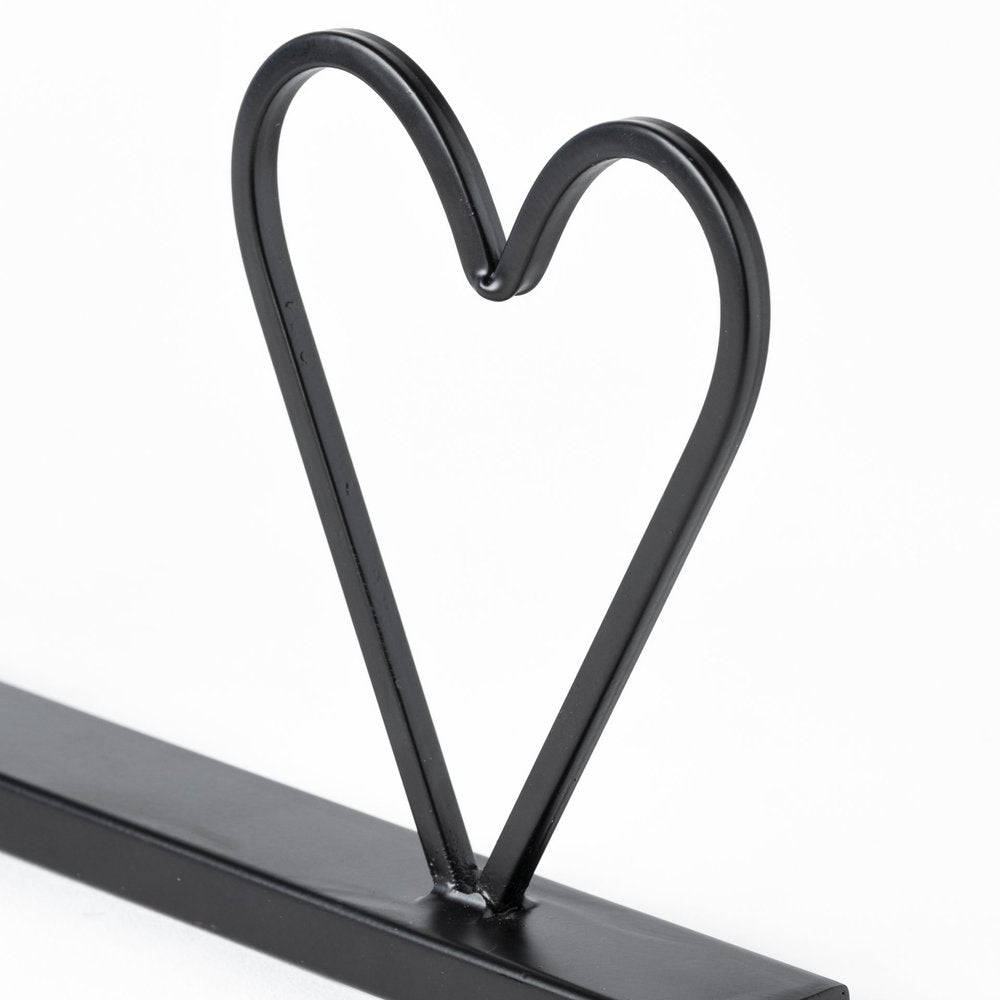 24" Black and Brown Metal And Wood Wild At Heart Tabletop Sign HomeRoots