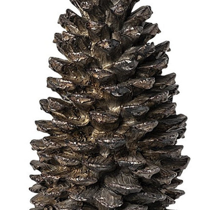 11" Golden Brown Resin Pinecone Tabletop Sculpture HomeRoots