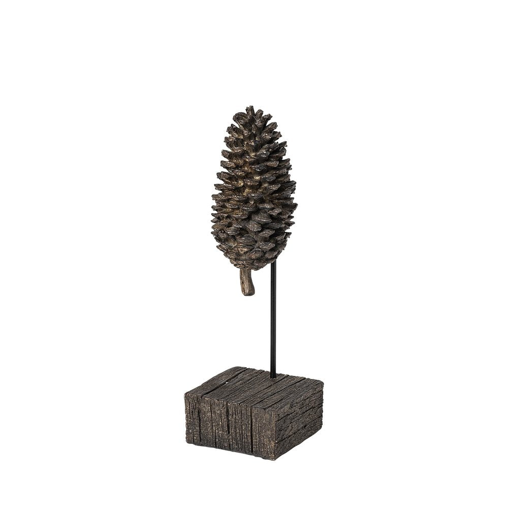 11" Golden Brown Resin Pinecone Tabletop Sculpture — view 1